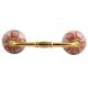 Red Embossed Tiny Flower Crackle Ceramic Bridge Handle